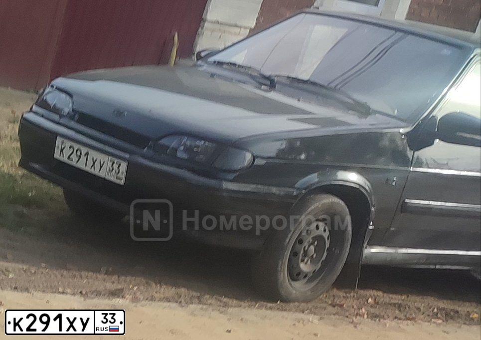 Фото автомобиля LADA 2114 SAMARA, 2008 — госномер К291ХУ33. Цвет: Темно-зеленый