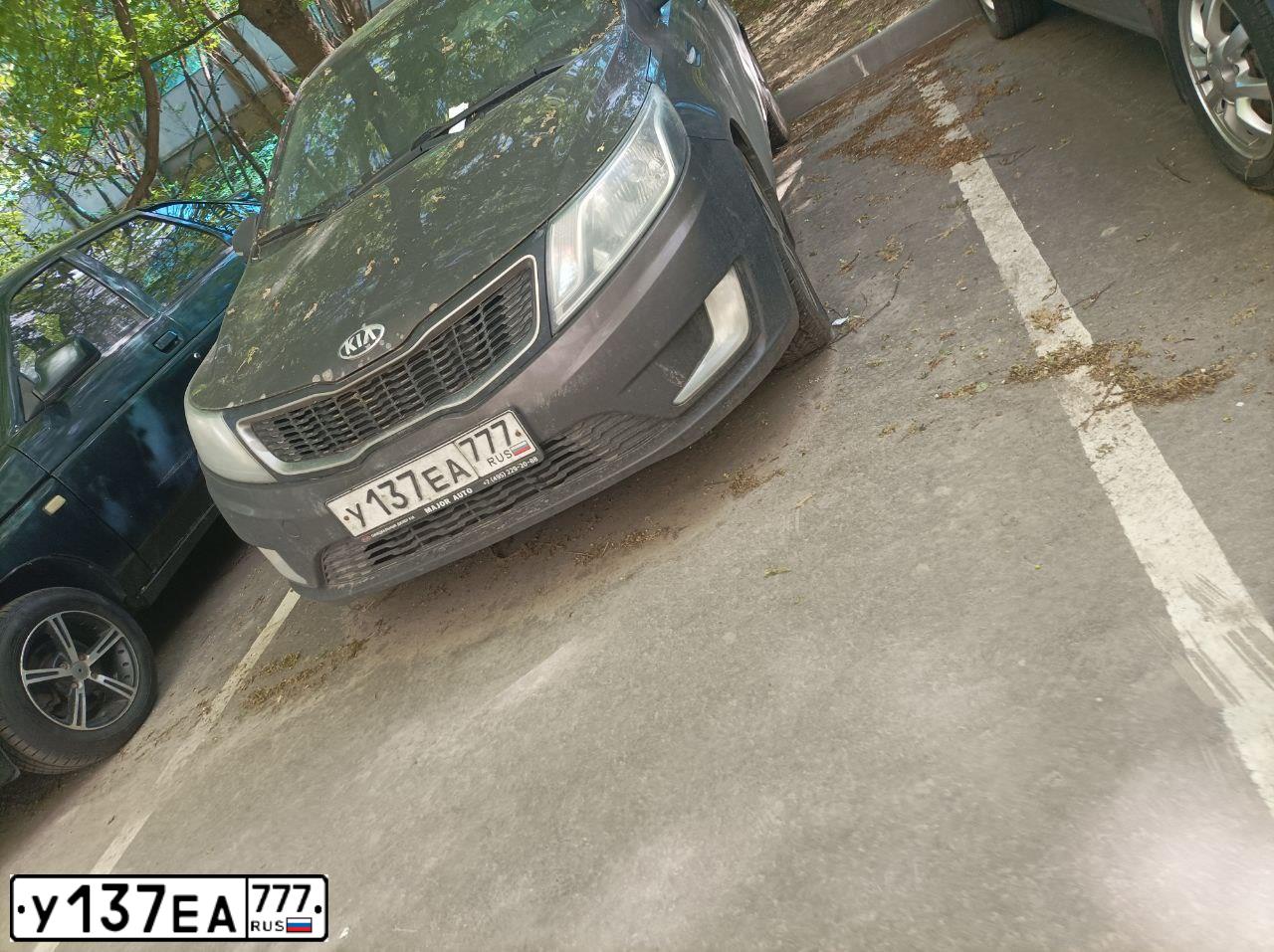 Фото автомобиля KIA RIO, 2014 — госномер У137ЕА777. Цвет: КОРИЧНЕВЫЙ
