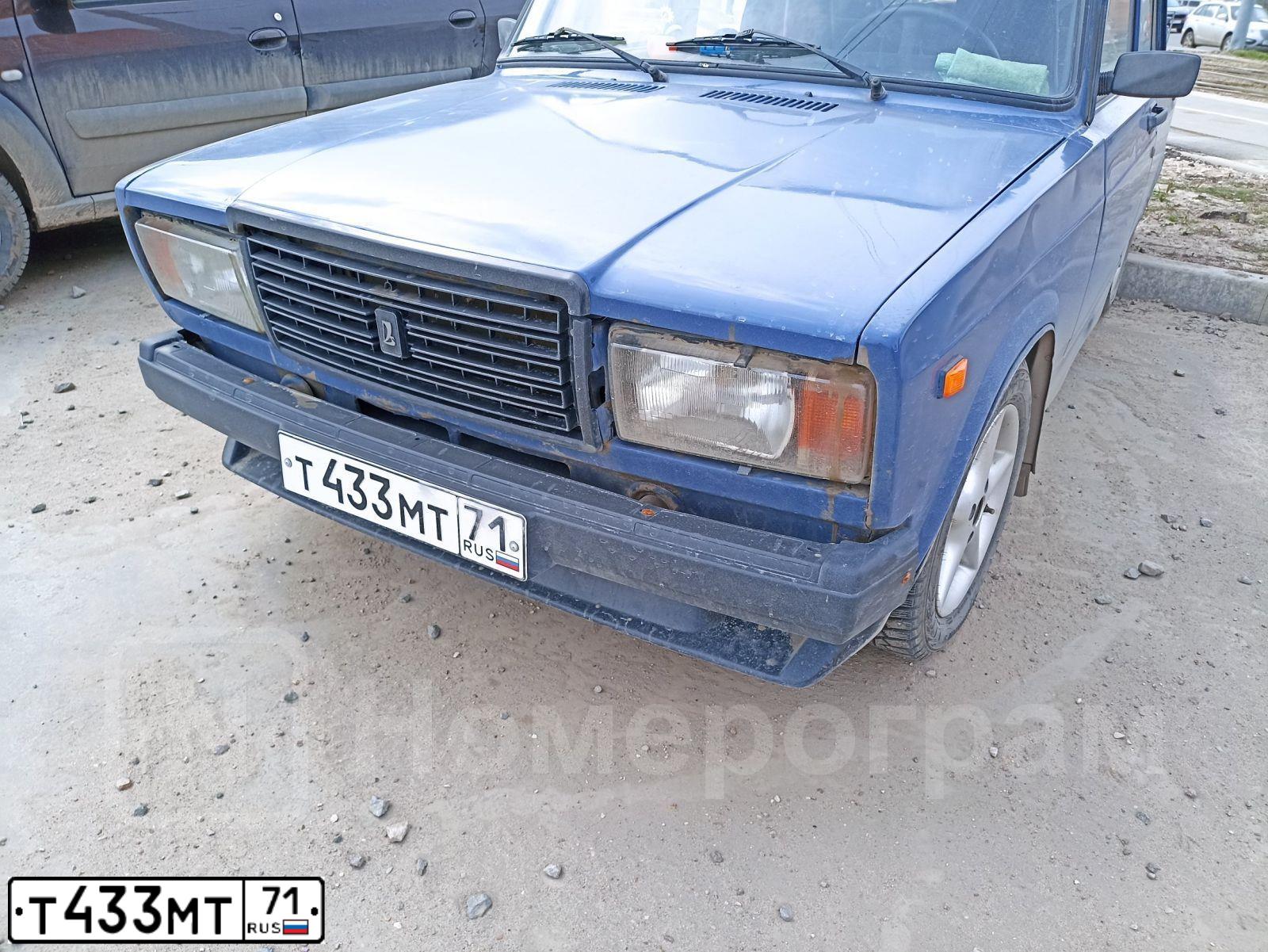 Фото автомобиля LADA 2107, 2005 — госномер Т433МТ71. Цвет: синий