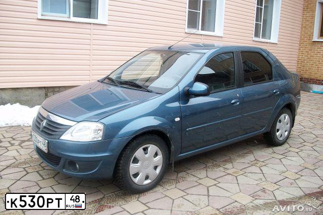 Фото автомобиля RENAULT LOGAN, 2010 — госномер К530РТ48. Цвет: СИНИЙ