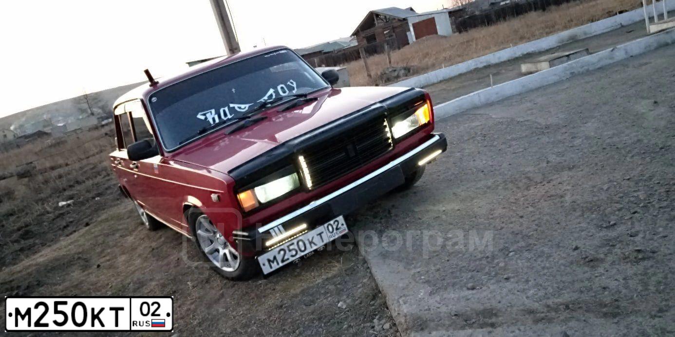 Фото автомобиля LADA 2107, 2007 — госномер М250КТ02. Цвет: ВИШНЕВЫЙ