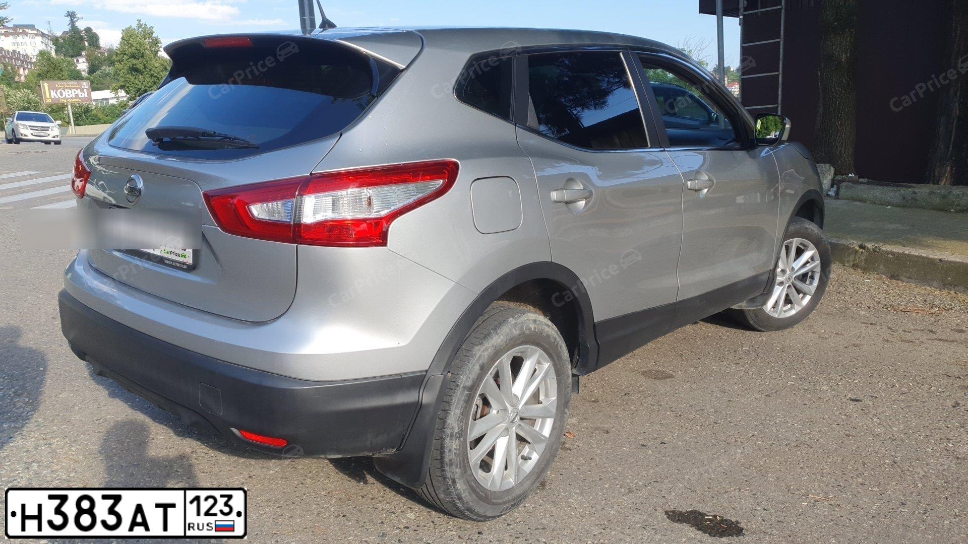 Фото автомобиля NISSAN QASHQAI, 2014 — госномер Х101ОА123. Цвет: Серебристый
