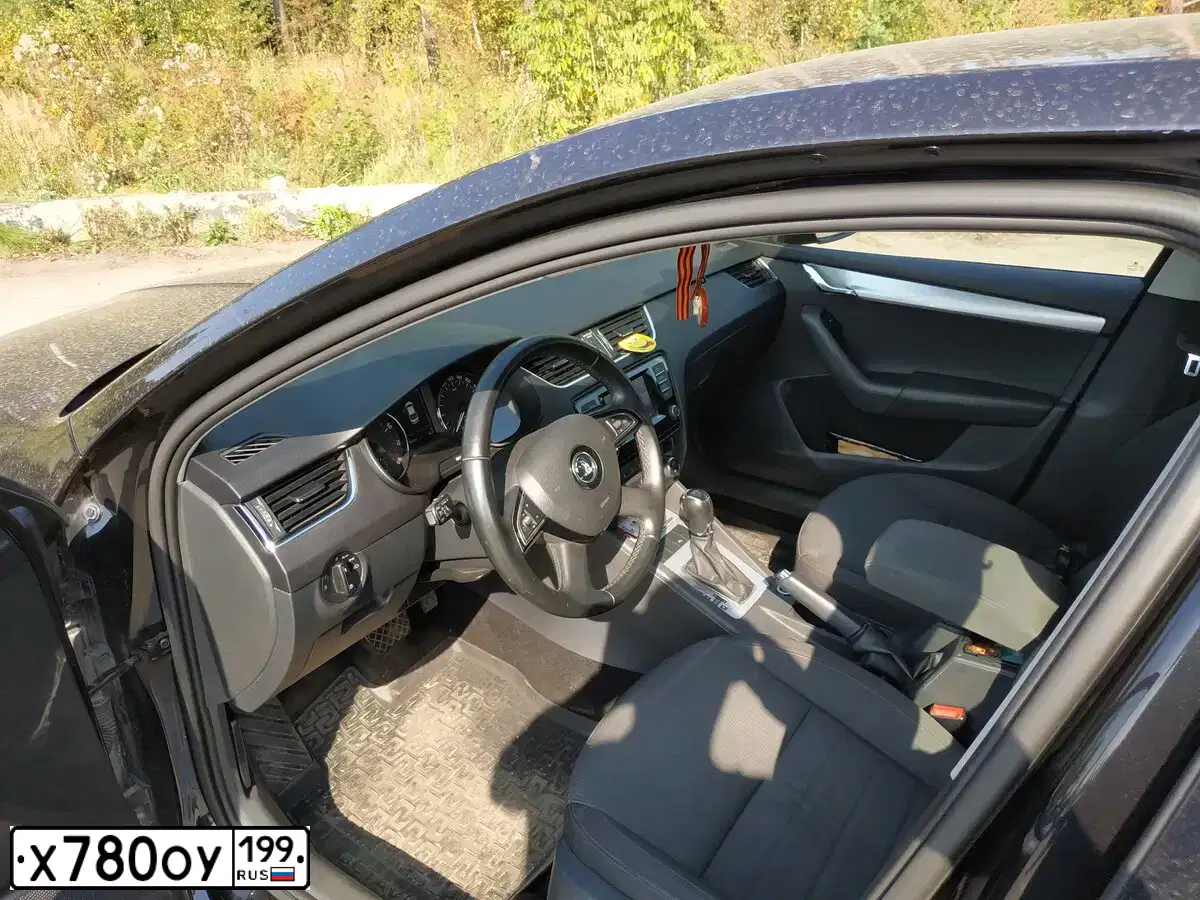 Фото автомобиля SKODA OCTAVIA, 2015 — госномер М319НТ138. Цвет: ЧЕРНЫЙ