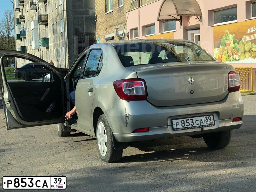 Фото автомобиля RENAULT LOGAN, 2014 — госномер Р853СА39. Цвет: БЕЖЕВЫЙ