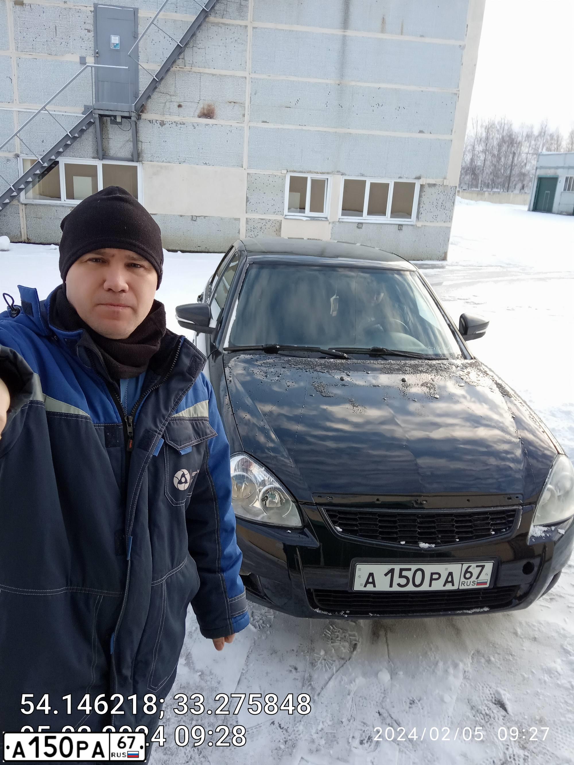 Фото автомобиля LADA 2170 PRIORA, 2007 — госномер А150РА67. Цвет: Сине-Черный