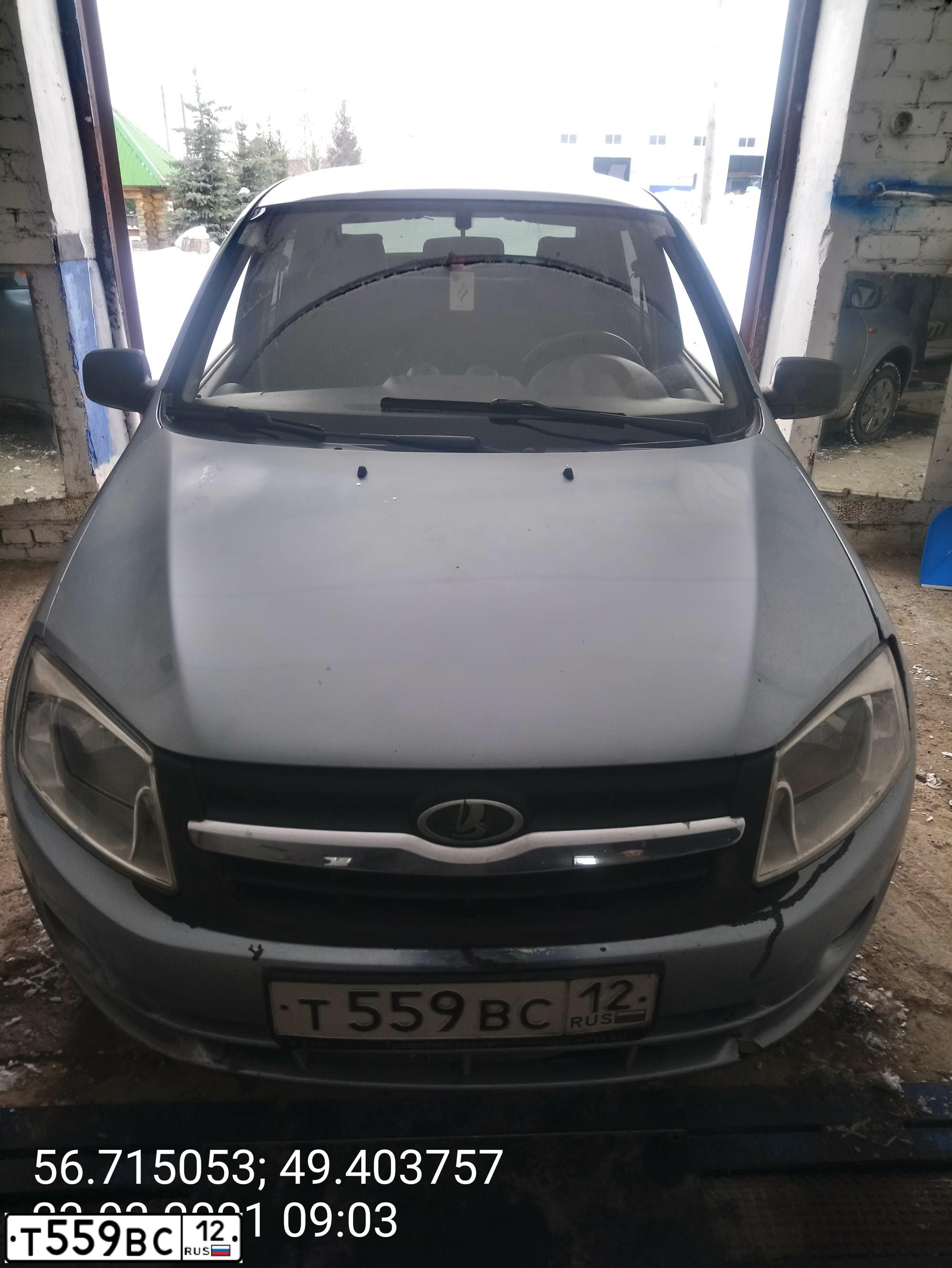 Фото автомобиля LADA 2190 GRANTA, 2012 — госномер Т559ВС12. Цвет: ГОЛУБОЙ