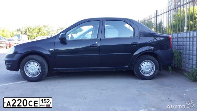 Фото автомобиля RENAULT T LOGAN, 2010 — госномер Р955ОА152. Цвет: ЧЕРНЫЙ