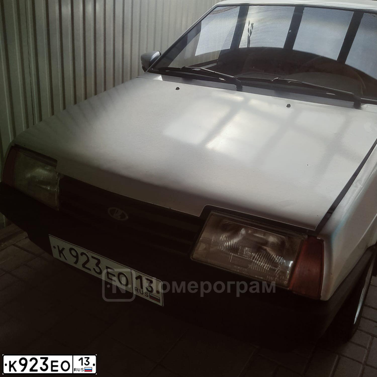 Фото автомобиля LADA 2109 SAMARA, 2001 — госномер К923ЕО13. Цвет: Светло-Серебристый металлик