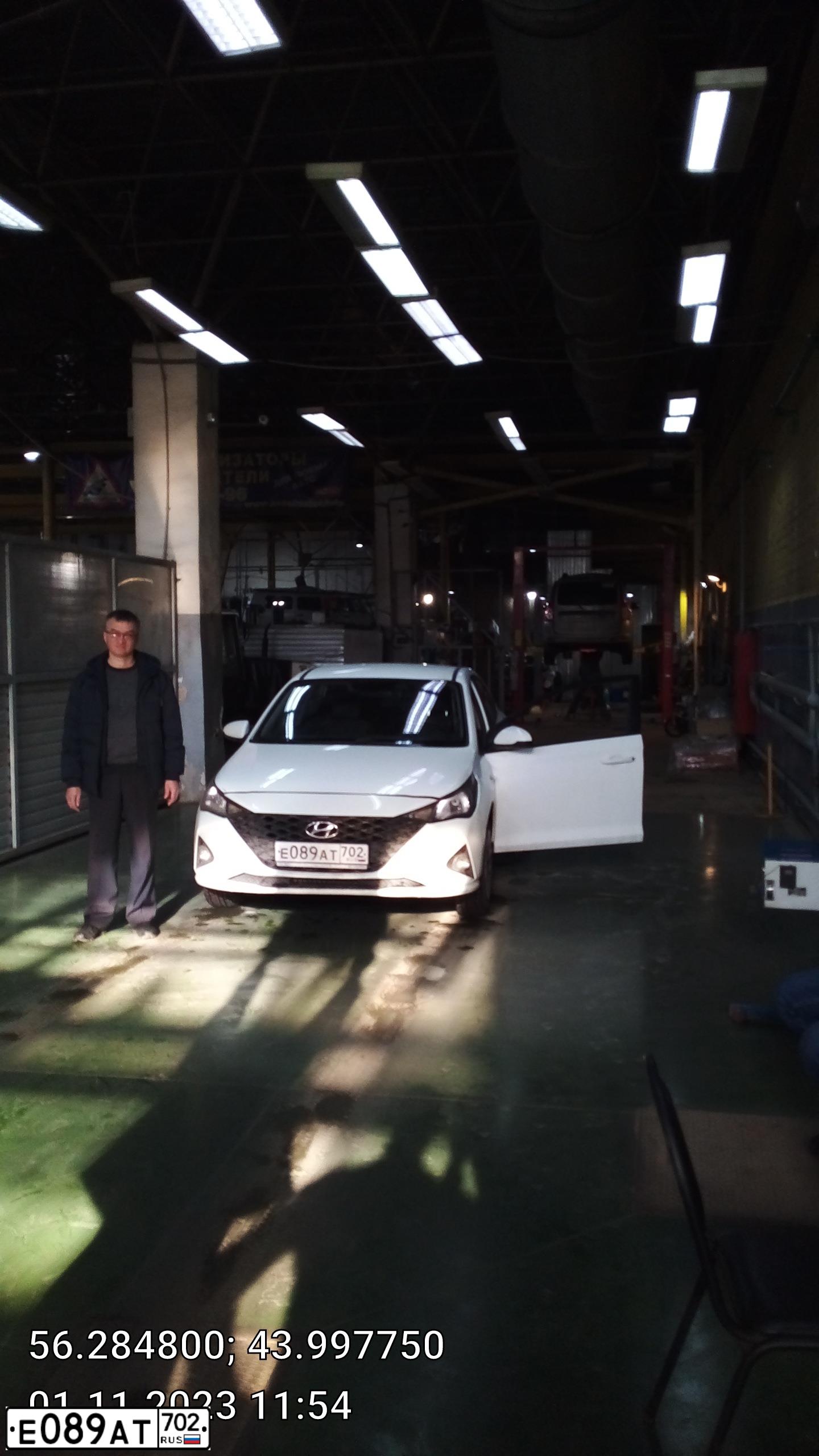 Фото автомобиля HYUNDAI SOLARIS, 2020 — госномер Х255ОУ152. Цвет: Белый