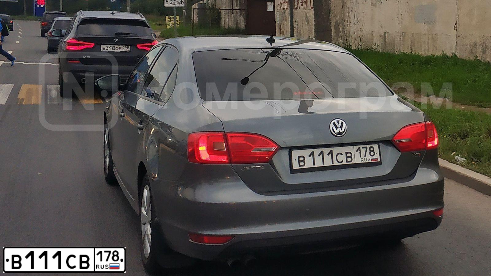 Фото автомобиля VOLKSWAGEN JETTA, 2013 — госномер В111СВ178. Цвет: ТЕМНО-СЕРЫЙ