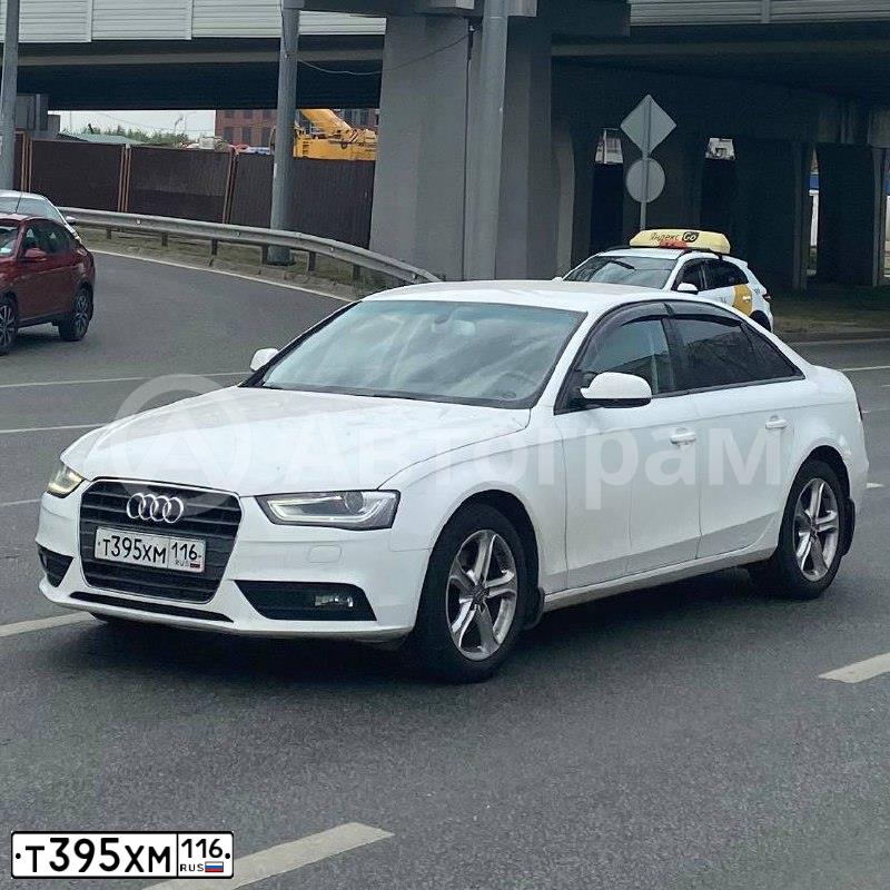 Фото автомобиля AUDI A4, 2014 — госномер О575ХА116. Цвет: Белый