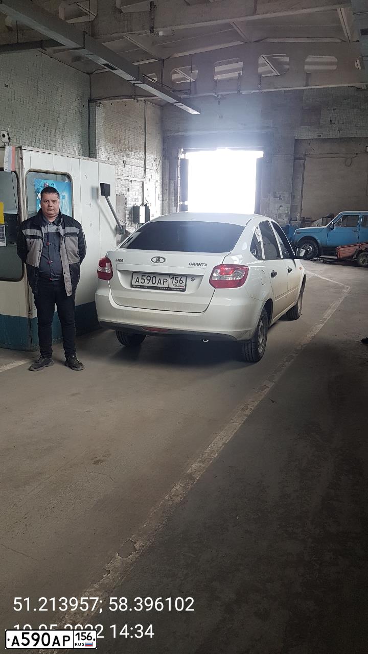 Фото автомобиля LADA 2191 GRANTA, 2014 — госномер А590АР156. Цвет: Белый