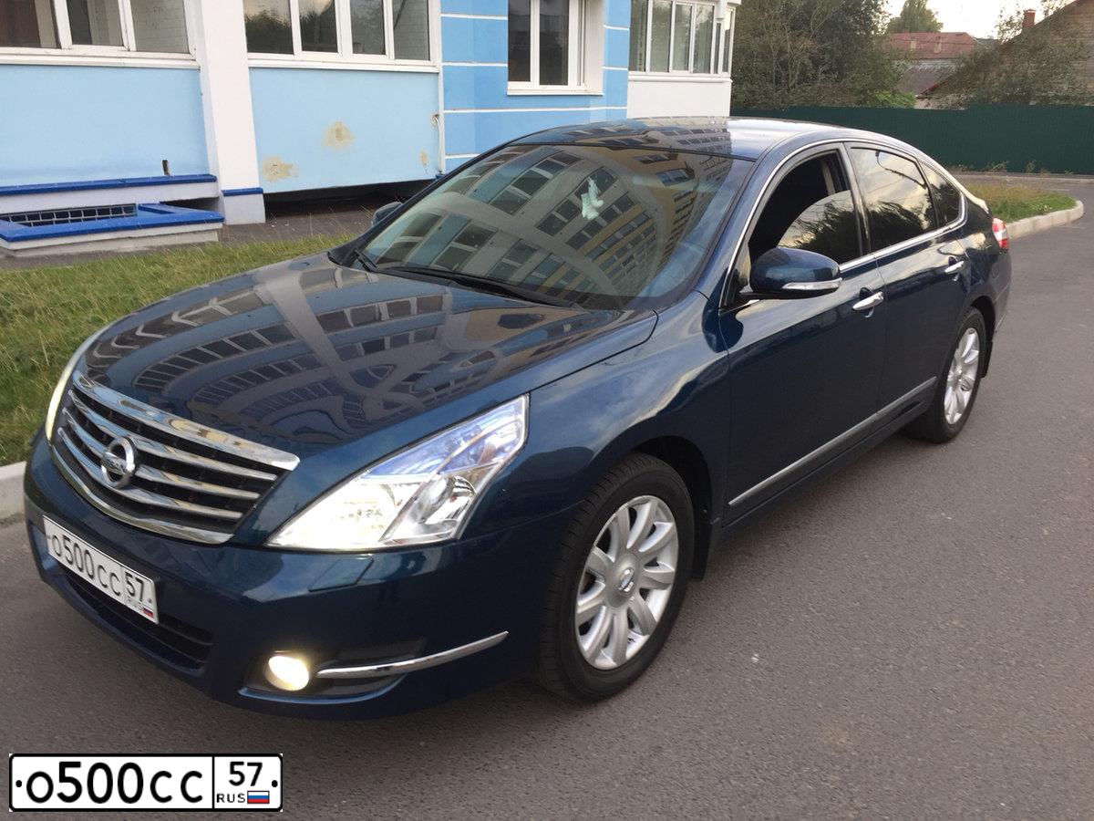 Фото автомобиля NISSAN TEANA, 2008 — госномер Р539АХ40. Цвет: синий