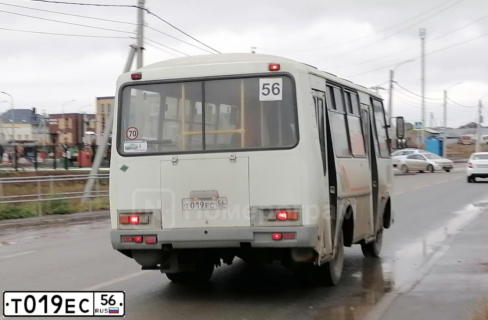 Фото автомобиля PAZ 3205, 2011 — госномер Т019ЕС56. Цвет: Белый