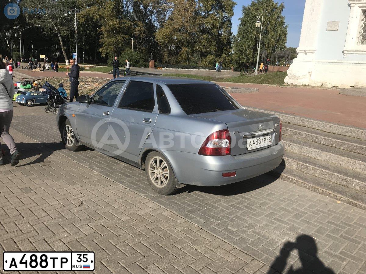 Фото автомобиля LADA 2170 PRIORA, 2007 — госномер А488ТР35. Цвет: СЕРЕБРИСТО-ГОЛУБОЙ