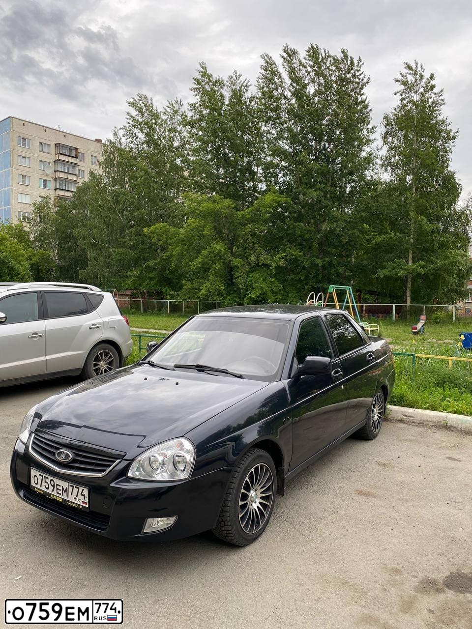 Фото автомобиля LADA 2170 PRIORA, 2009 — госномер О759ЕМ774. Цвет: СИНЕ-ЧЕРНЫЙ
