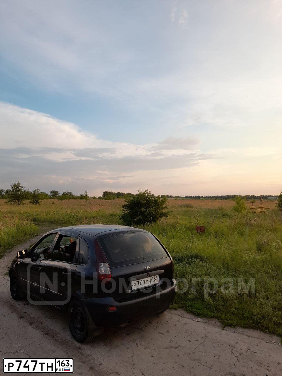Фото автомобиля LADA 1119 KALINA, 2007 — госномер Р747ТН163. Цвет: Темный Сине-Фиолетовый