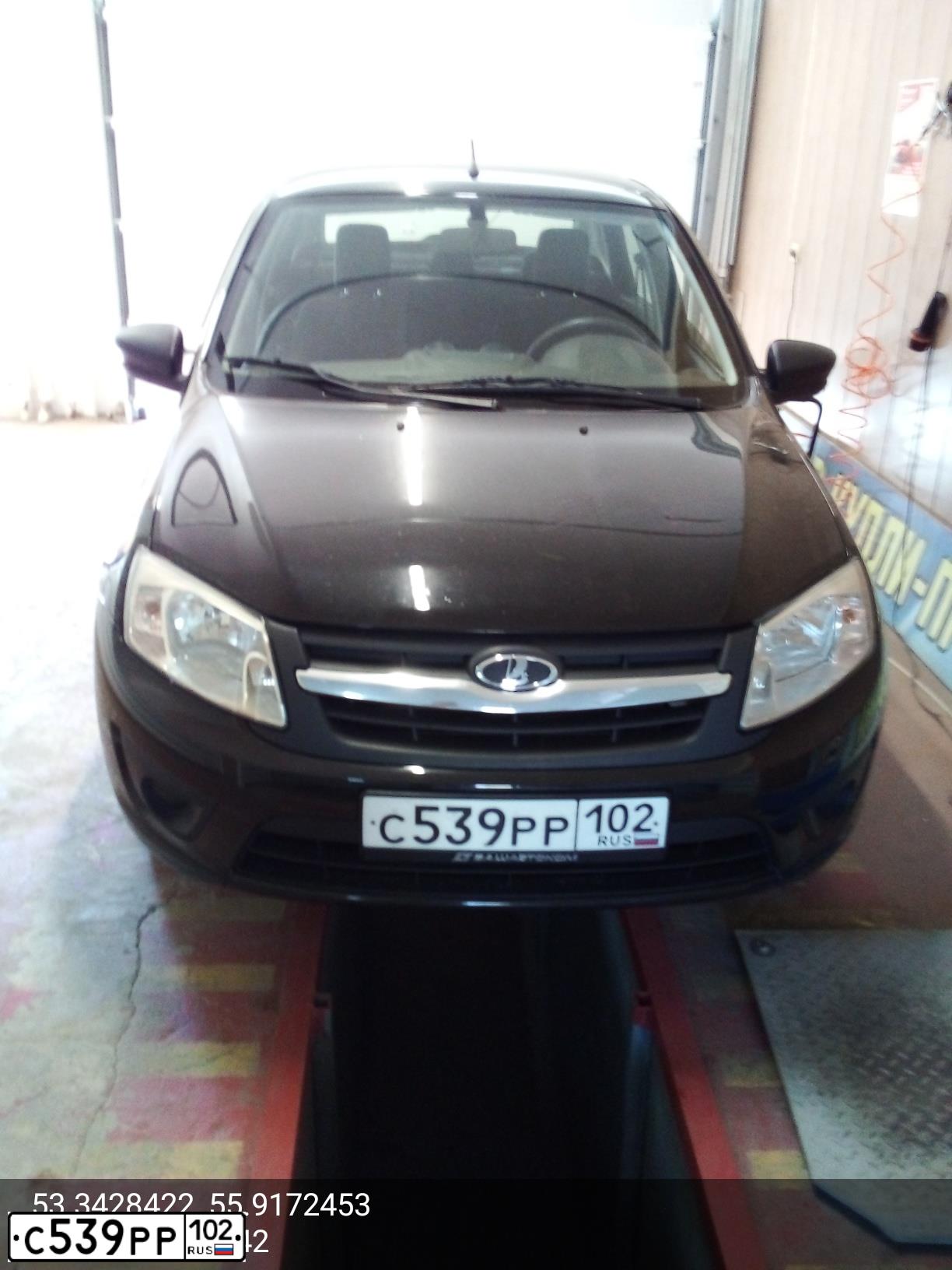 Фото автомобиля LADA 2190 GRANTA, 2016 — госномер С539РР102. Цвет: ЧЕРНЫЙ
