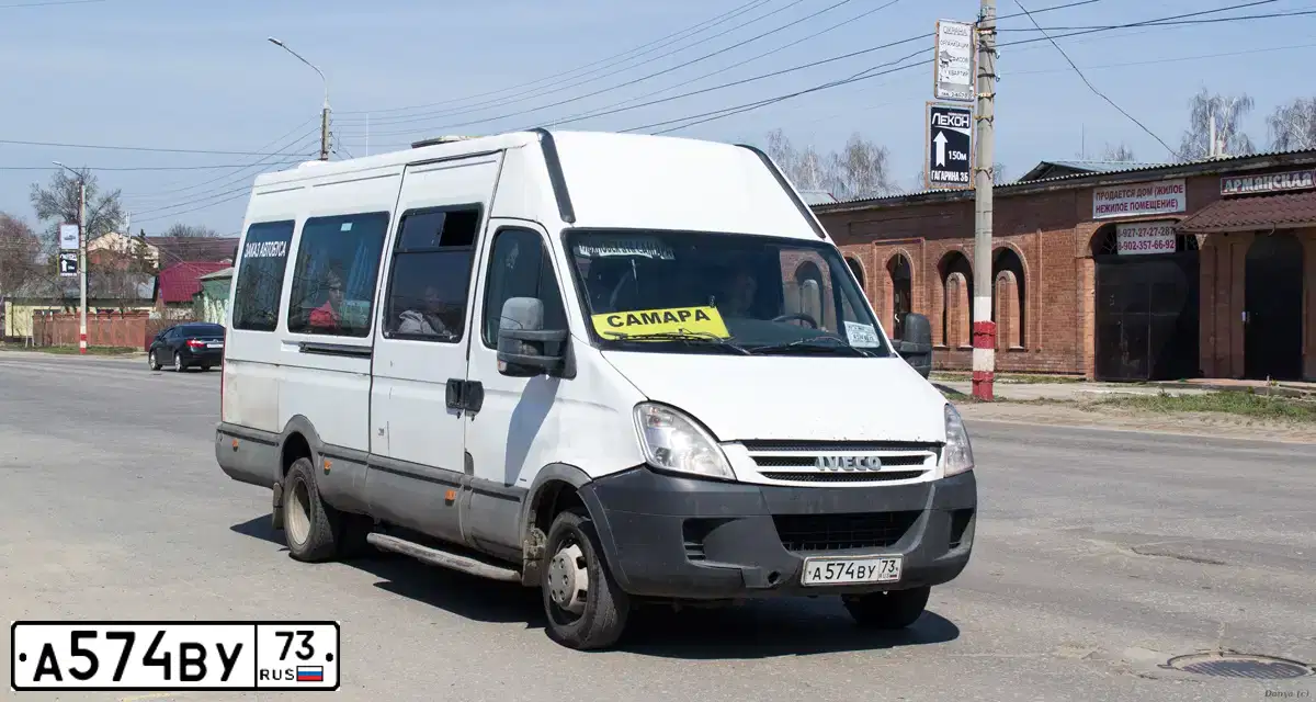 Фото автомобиля IVECO DAILY, 2008 — госномер А574ВУ73. Цвет: БЕЛЫЙ