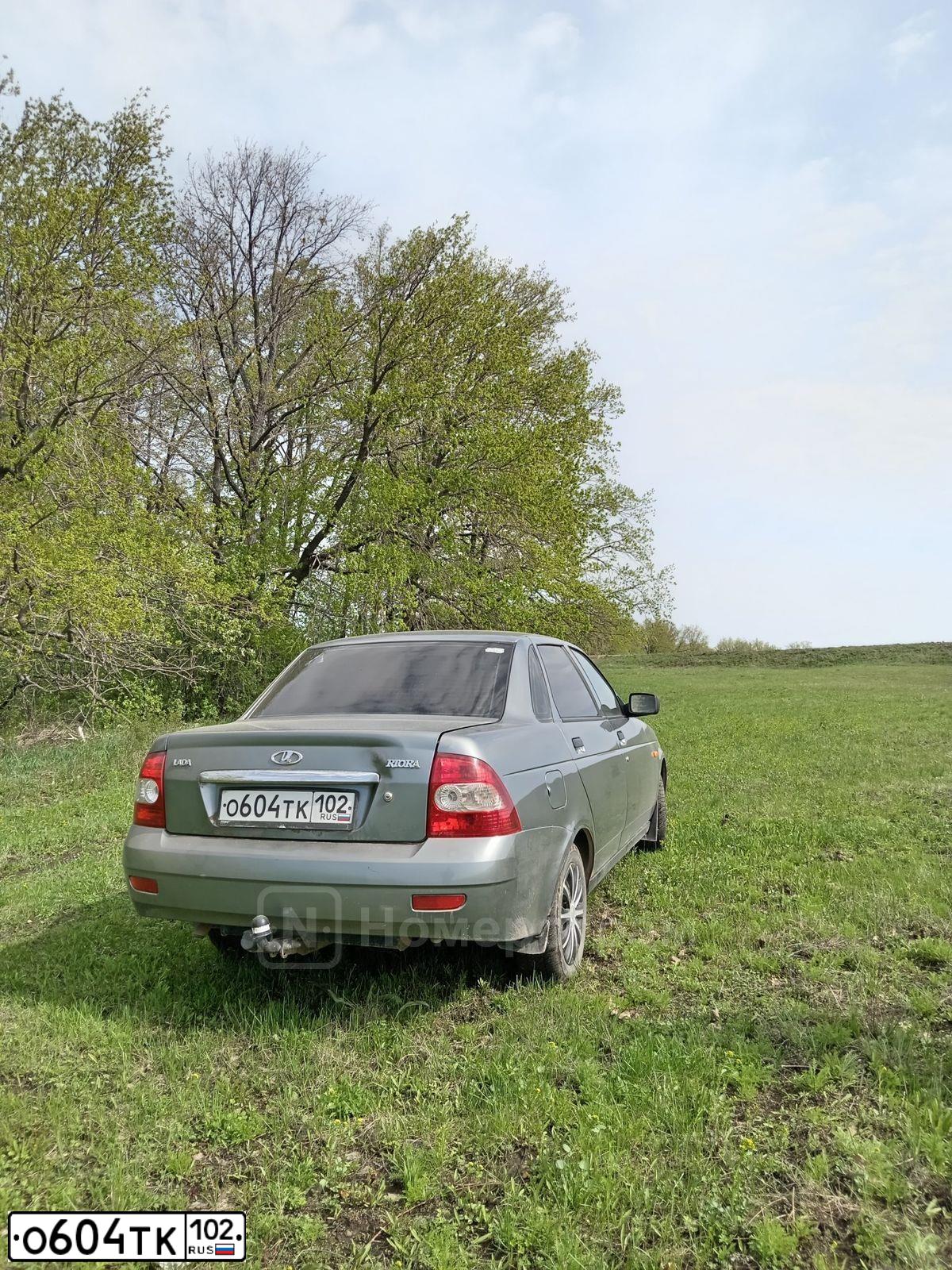 Фото автомобиля LADA 2170 PRIORA, 2008 — госномер О604ТК102. Цвет: СРЕДНИЙ СЕРО-ЗЕЛЕНЫЙ МЕТ.