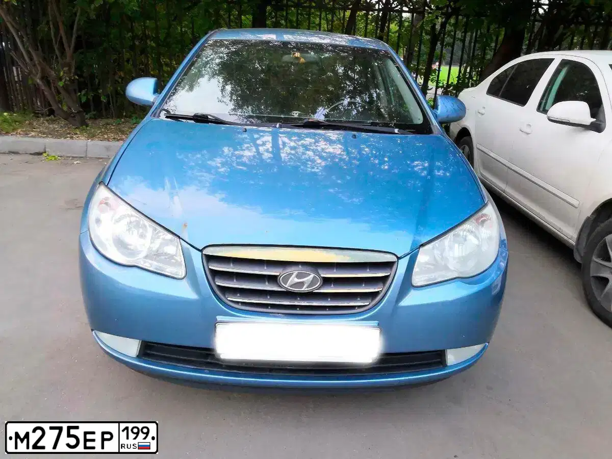 Фото автомобиля HYUNDAI ELANTRA, 2008 — госномер К164ТЕ62. Цвет: СЕРО-ГОЛУБОЙ