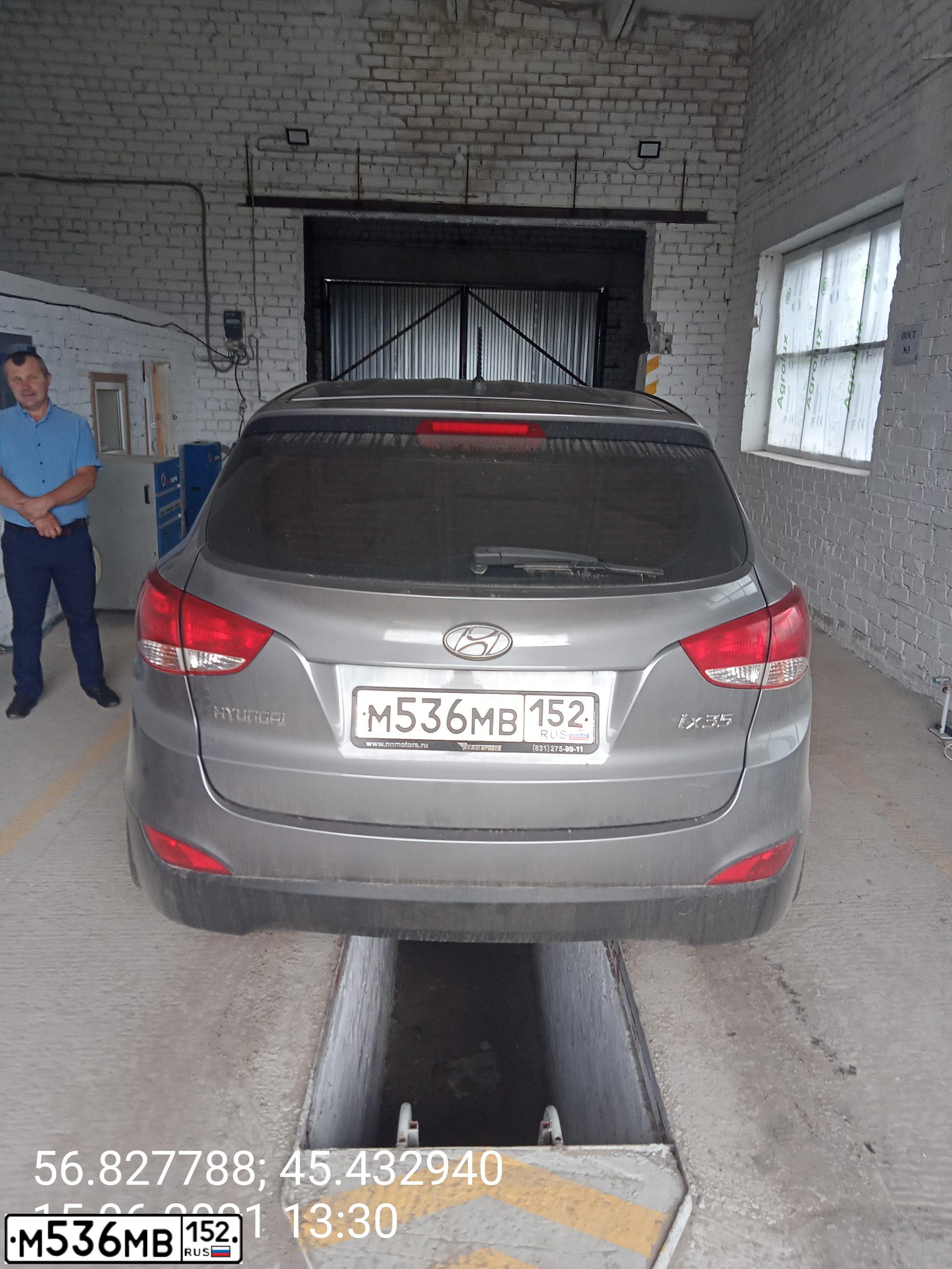 Фото автомобиля HYUNDAI IX35, 2013 — госномер М536МВ152. Цвет: СЕРЫЙ