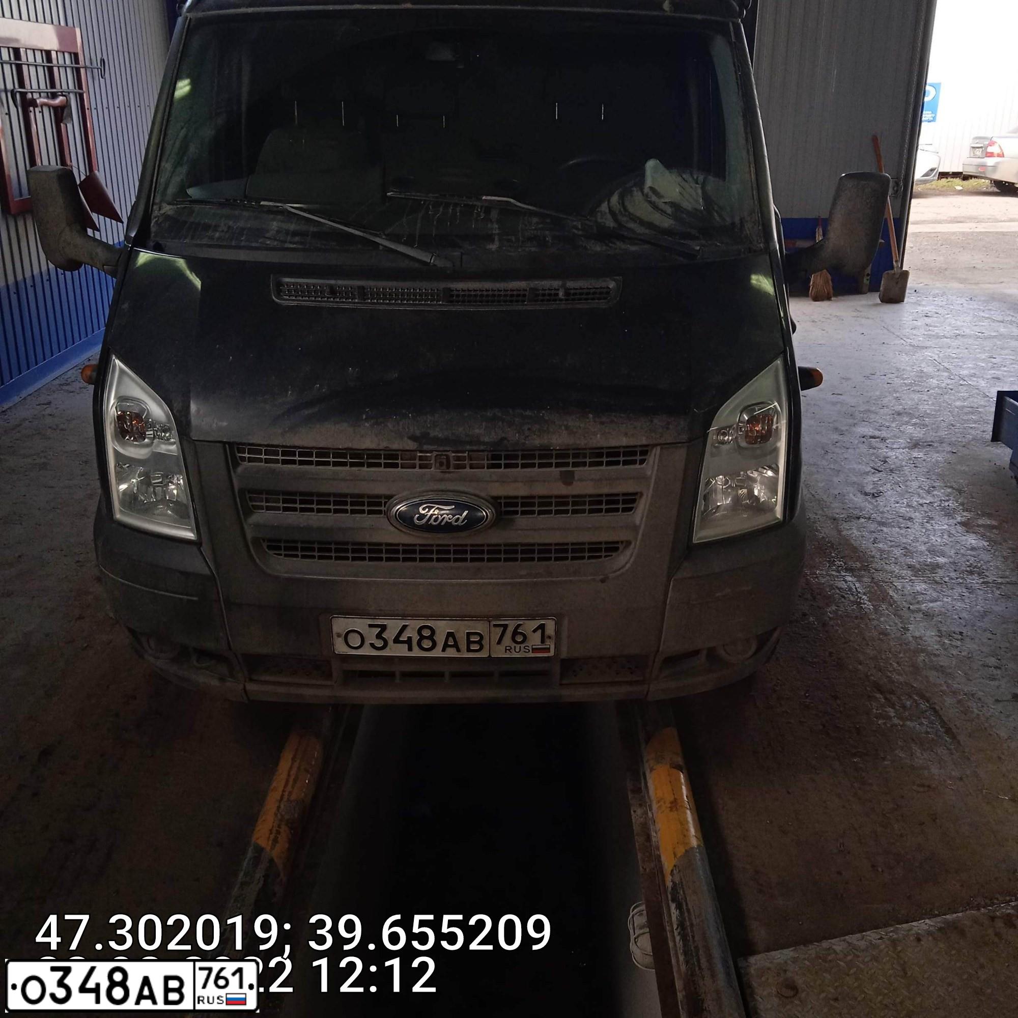 Фото автомобиля FORD TRANSIT, 2013 — госномер О348АВ761. Цвет: ЧЕРНЫЙ