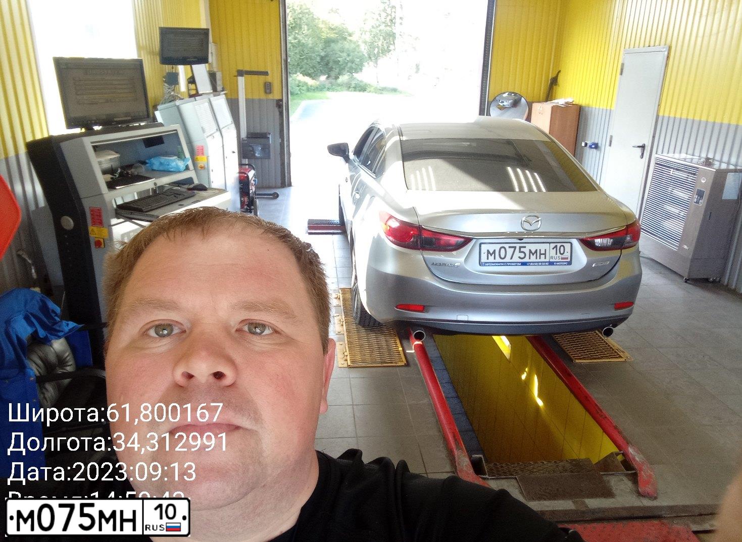 Фото автомобиля MAZDA 6, 2014 — госномер М075МН10. Цвет: СЕРЫЙ