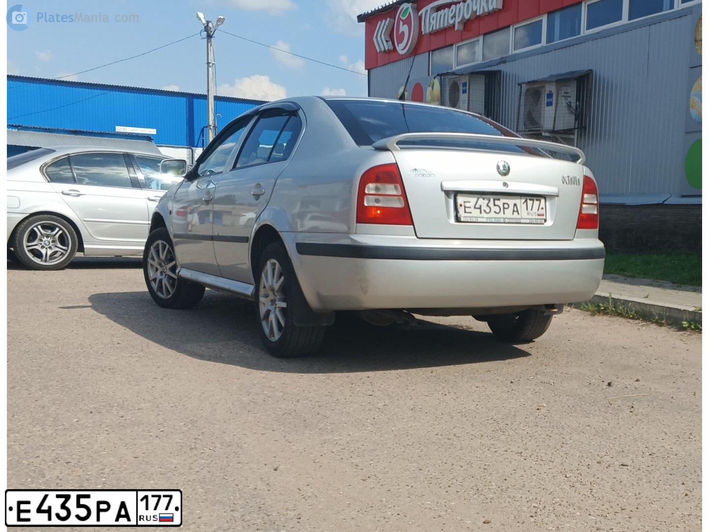 Фото автомобиля SKODA OCTAVIA, 2006 — госномер Е435РА177. Цвет: СЕРЫЙ МЕТАЛЛИК