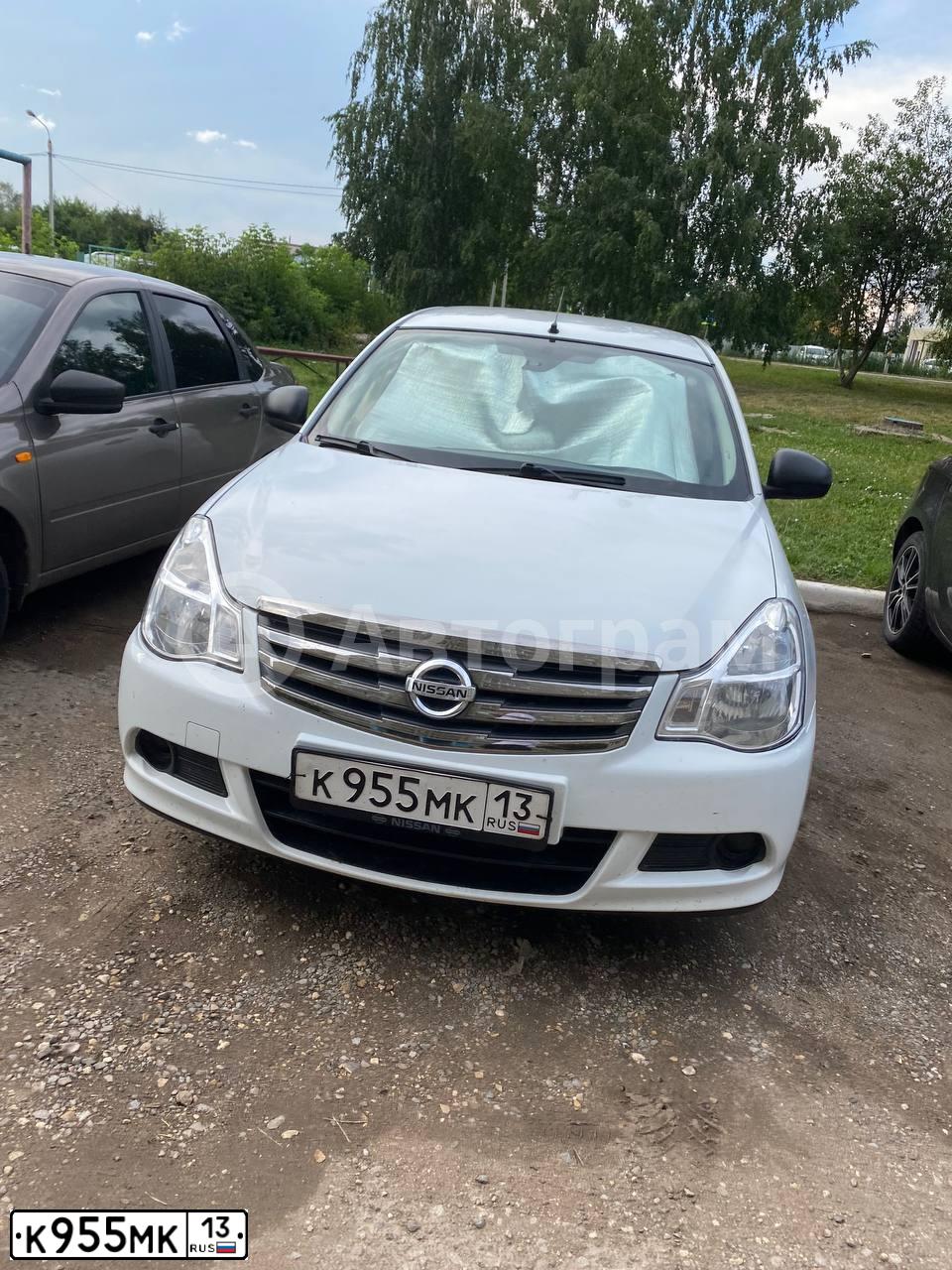 Фото автомобиля NISSAN ALMERA /AVTOVAZ/, 2014 — госномер К955МК13. Цвет: БЕЛЫЙ