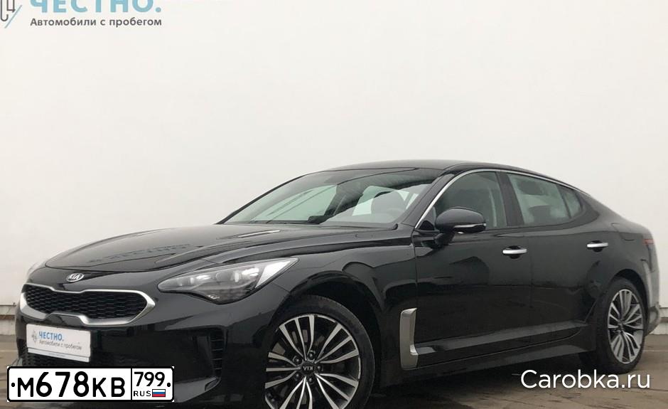 Фото автомобиля KIA STINGER, 2018 — госномер Р161ВА32. Цвет: ЧЕРНЫЙ
