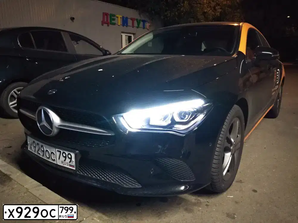 Фото автомобиля MERCEDES CLA-KLASSE, 2019 — госномер В319НР797. Цвет: ЧЕРНЫЙ