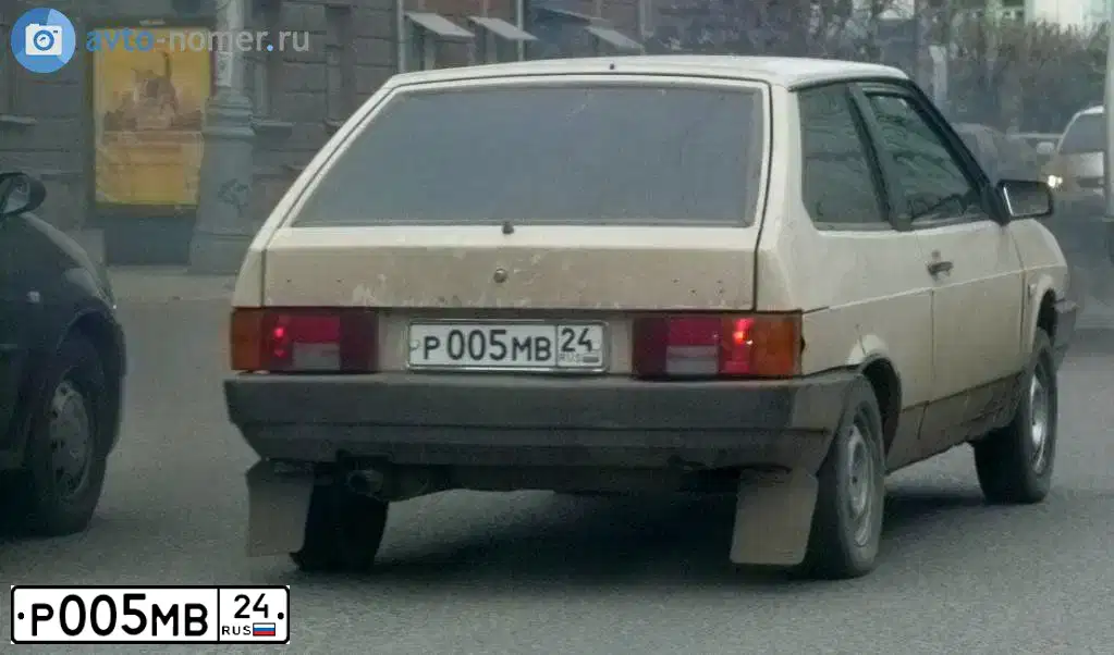 Фото автомобиля LADA 2108 SAMARA, 1986 — госномер Р005МВ24. Цвет: БЕЖЕВЫЙ