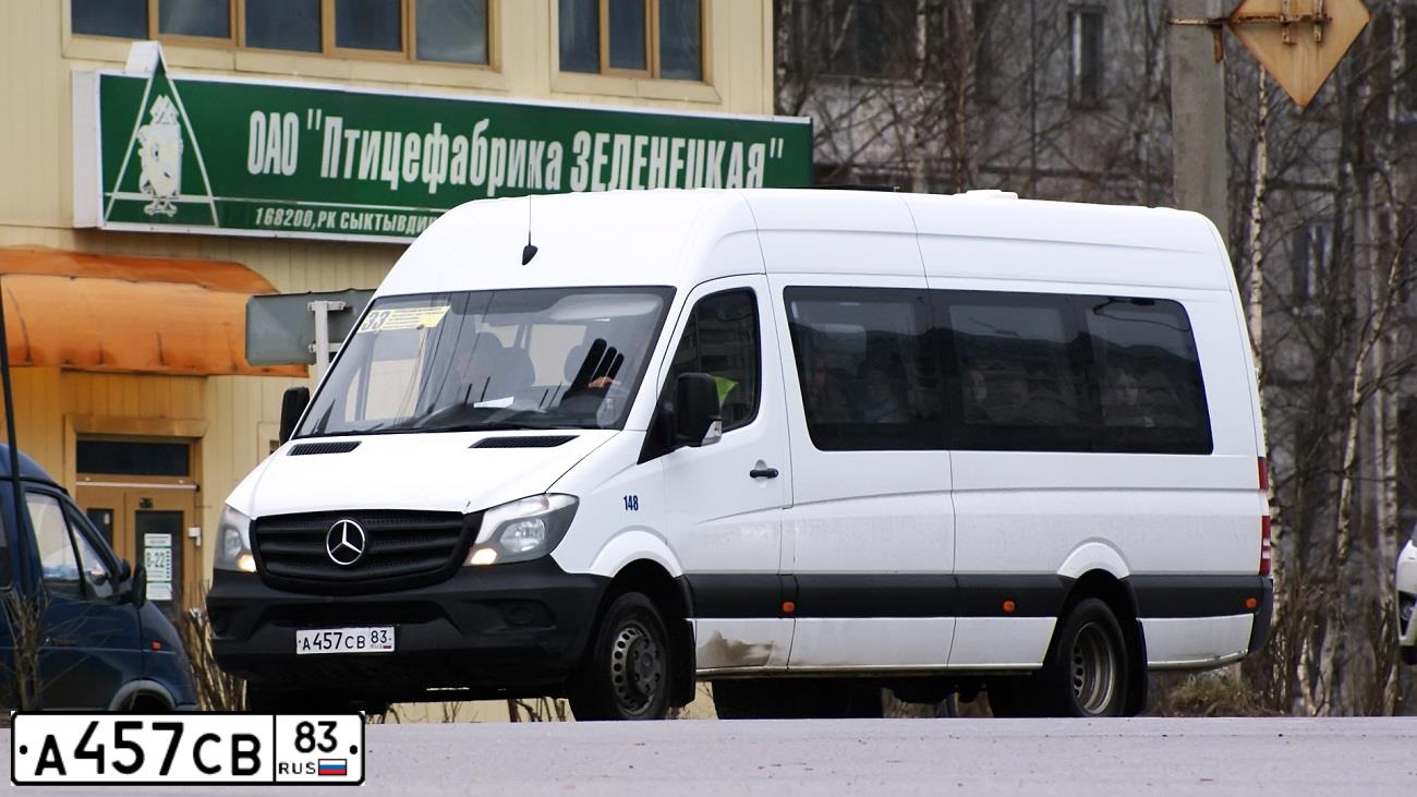 Фото автомобиля MERCEDES SPRINTER, 2017 — госномер А457СВ83. Цвет: Белый