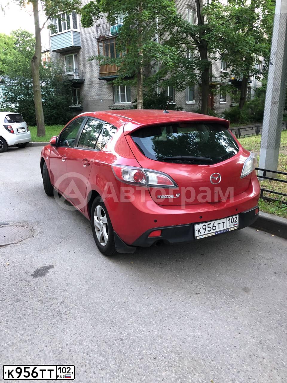 Фото автомобиля MAZDA 3, 2009 — госномер К956ТТ102. Цвет: КРАСНЫЙ