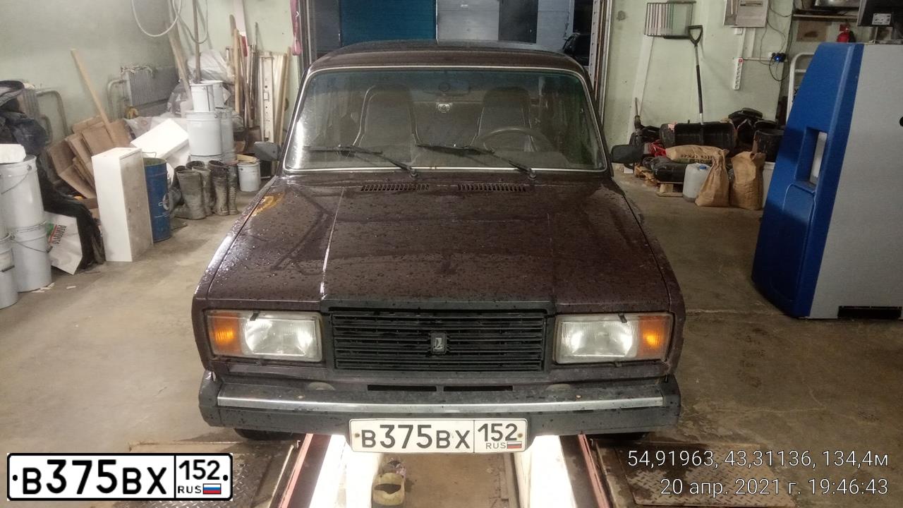 Фото автомобиля LADA 2107, 2007 — госномер В375ВХ152. Цвет: ТЕМНО-КОРИЧНЕВЫЙ