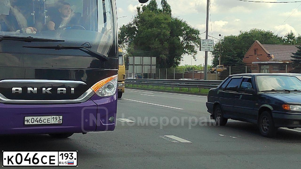Фото автомобиля DONGFENG ANKAI A9, 2023 — госномер К046СЕ193. Цвет: ФИОЛЕТОВЫЙ