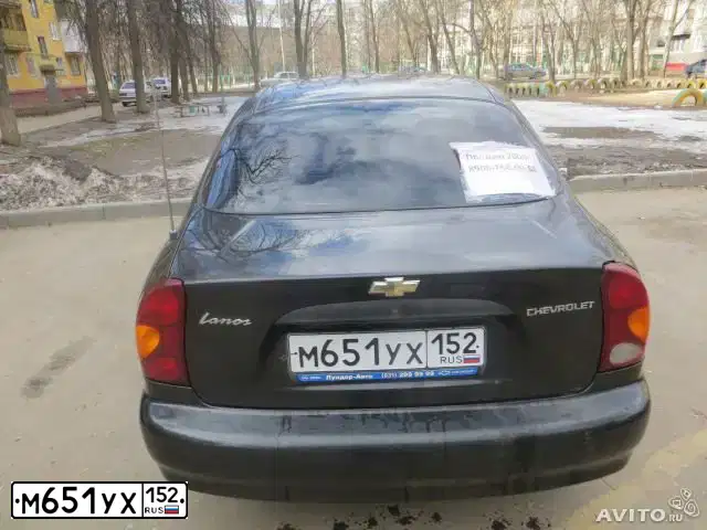 Фото автомобиля ZAZ LANOS, 2008 — госномер М651УХ152. Цвет: ЧЕРНЫЙ