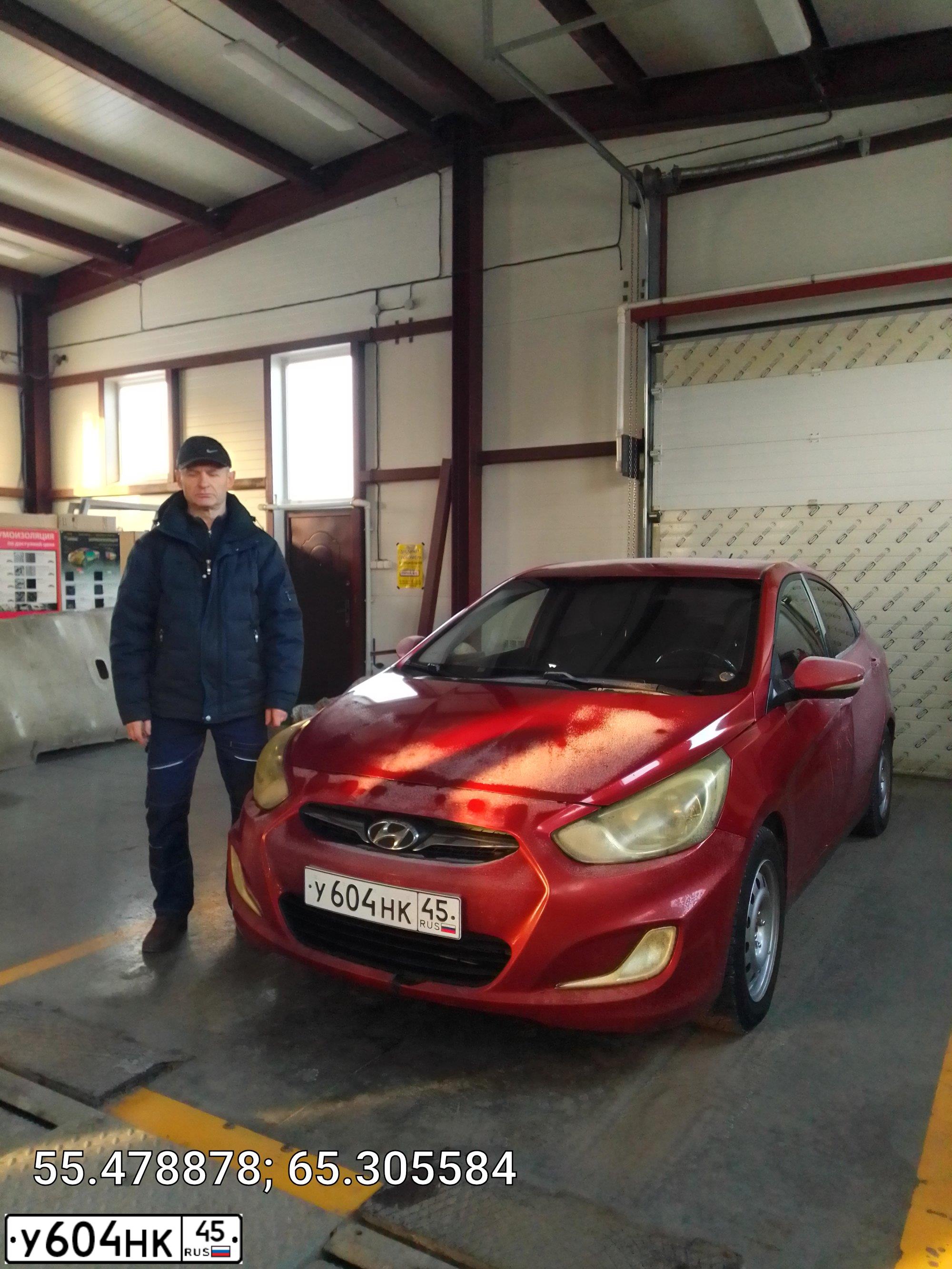 Фото автомобиля HYUNDAI SOLARIS, 2011 — госномер У604НК45. Цвет: КРАСНЫЙ ГРАНАТ