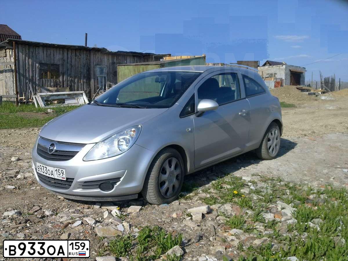 Фото автомобиля OPEL CORSA, 2008 — госномер Е502РМ159. Цвет: СЕРЫЙ