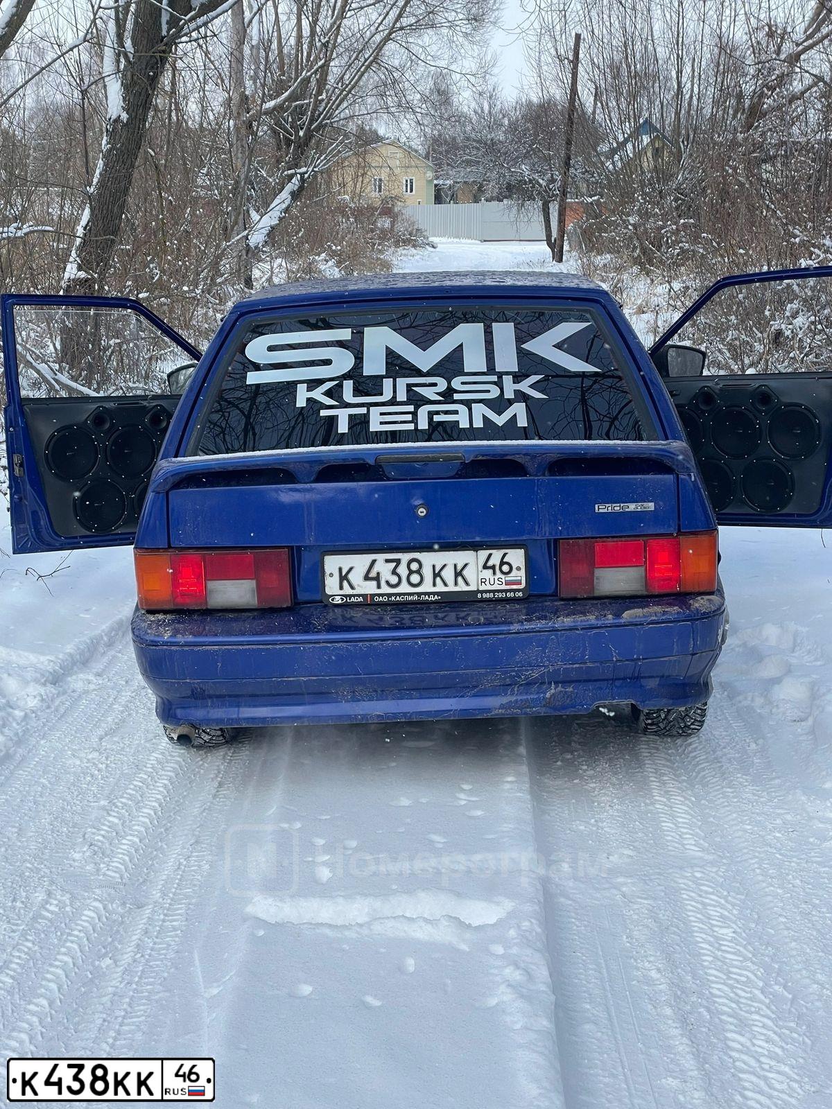 Фото автомобиля LADA 2114 SAMARA, 2008 — госномер К438КК46. Цвет: Темно-зеленый