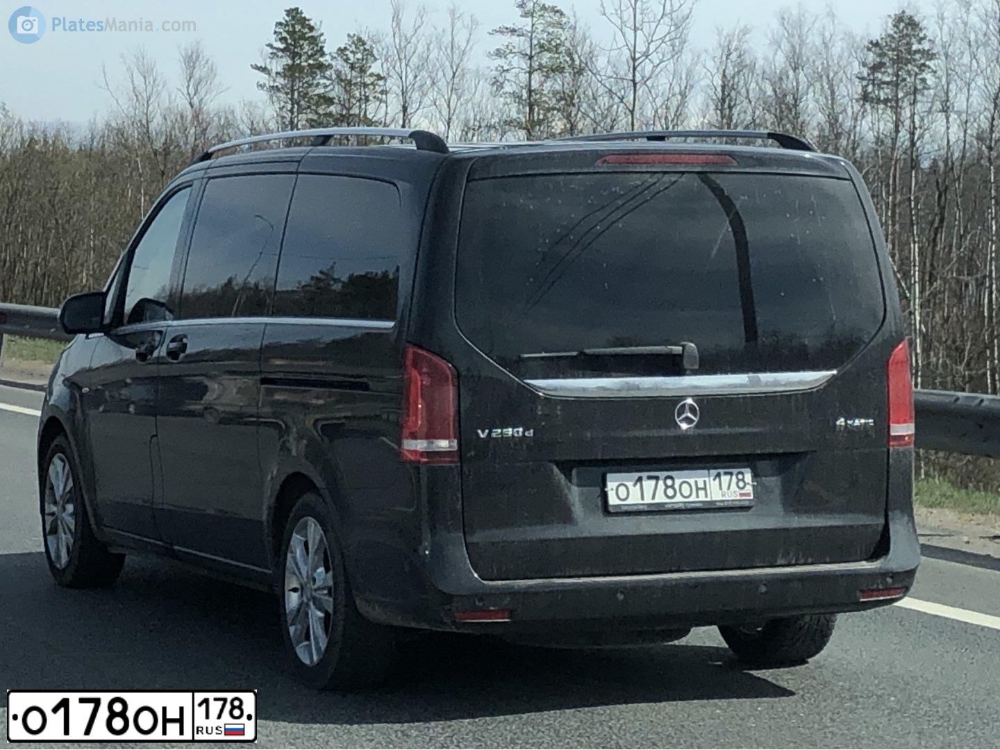Фото автомобиля MERCEDES V-KLASSE, 2015 — госномер О178ОН178. Цвет: ЧЕРНЫЙ