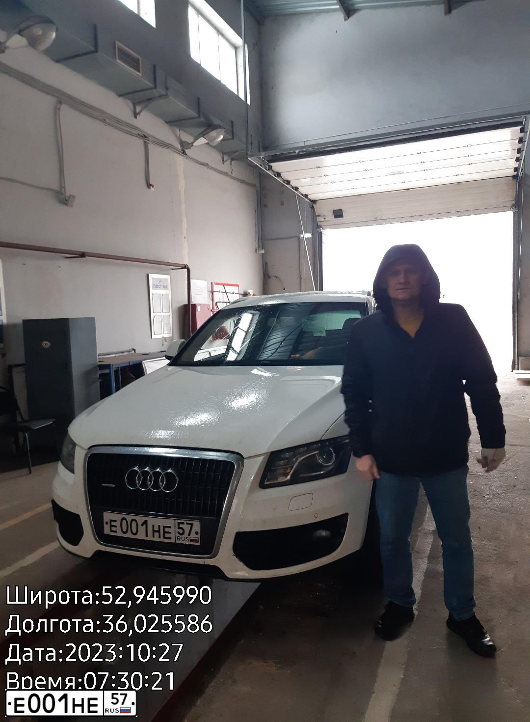 Фото автомобиля AUDI Q5, 2012 — госномер С002АА57. Цвет: Белый