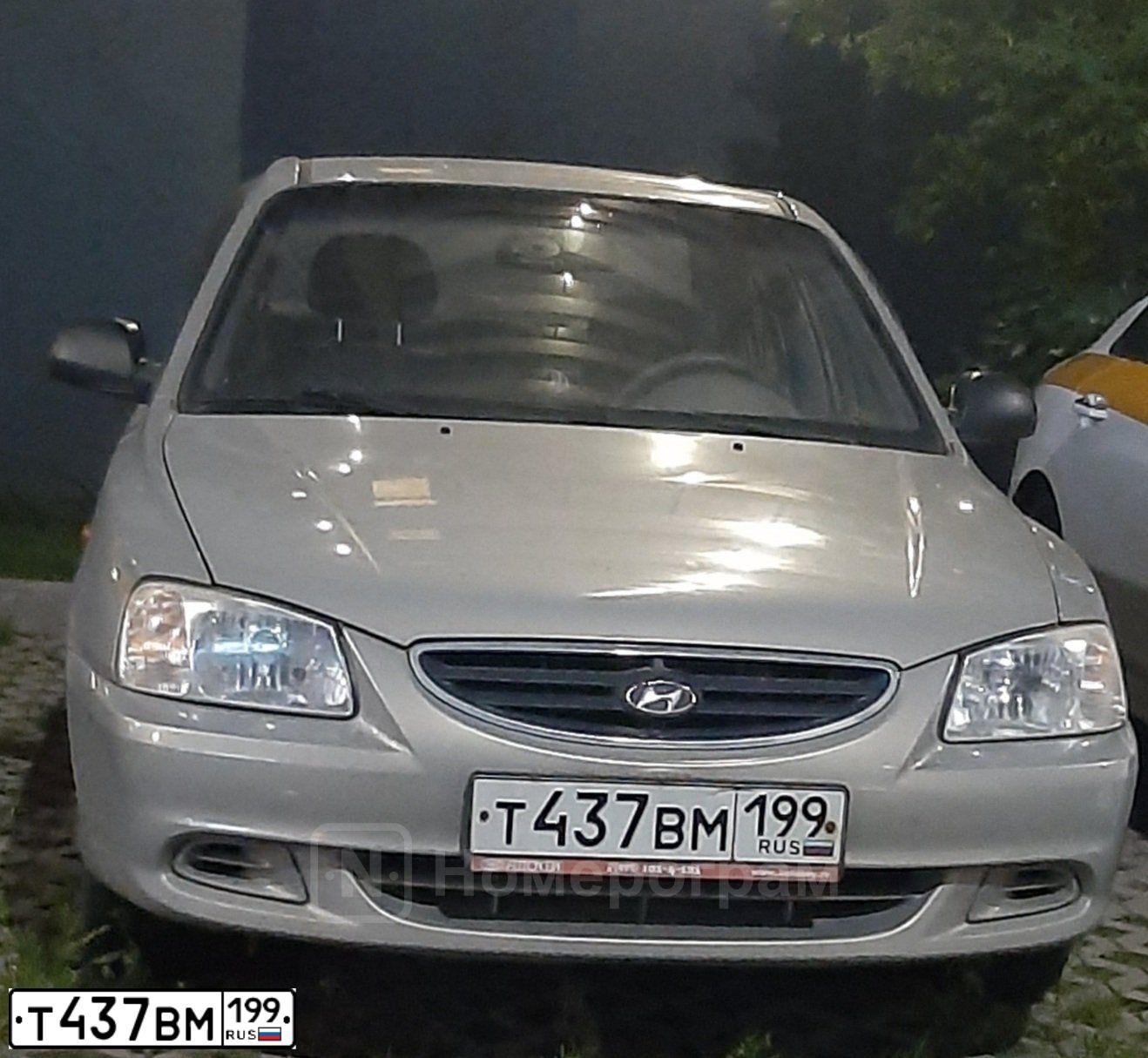 Фото автомобиля TAGAZ ACCENT, 2008 — госномер Т437ВМ199. Цвет: СВЕТЛО-БЕЖЕВЫЙ