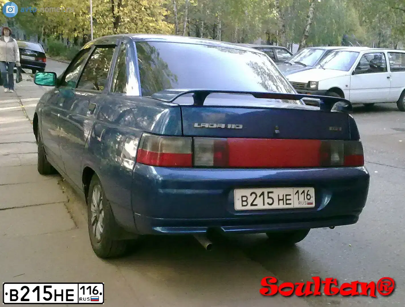 Фото автомобиля LADA 2110, 2007 — госномер В215НЕ116. Цвет: синий
