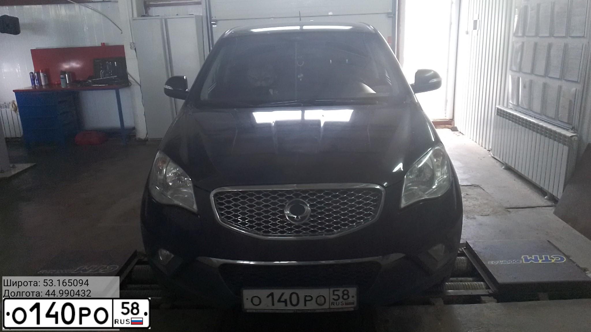 Фото автомобиля SSANGYONG ACTYON, 2013 — госномер О693УТ58. Цвет: ЧЕРНЫЙ