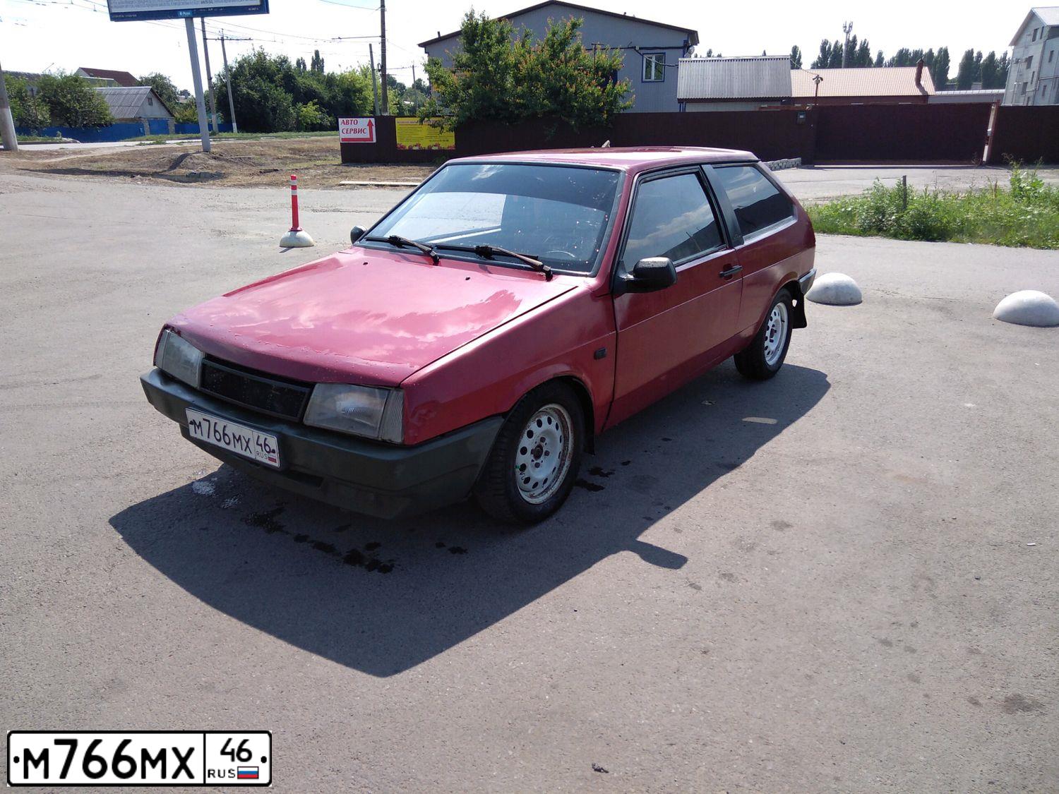 Фото автомобиля LADA 2108 SAMARA, 1997 — госномер М766МХ46. Цвет: ВИШНЯ