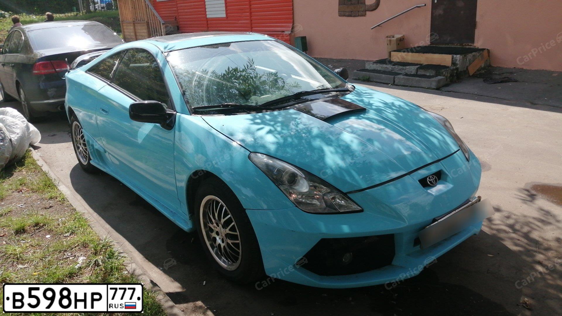 Фото автомобиля TOYOTA CELICA, 2002 — госномер В598НР777. Цвет: ГОЛУБОЙ