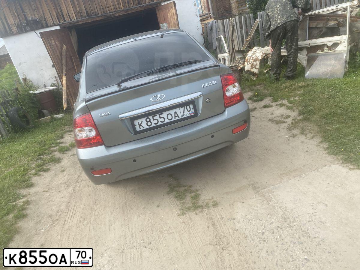 Фото автомобиля LADA 2172 PRIORA, 2008 — госномер Р410НТ70. Цвет: средний серо-зеленый металлик