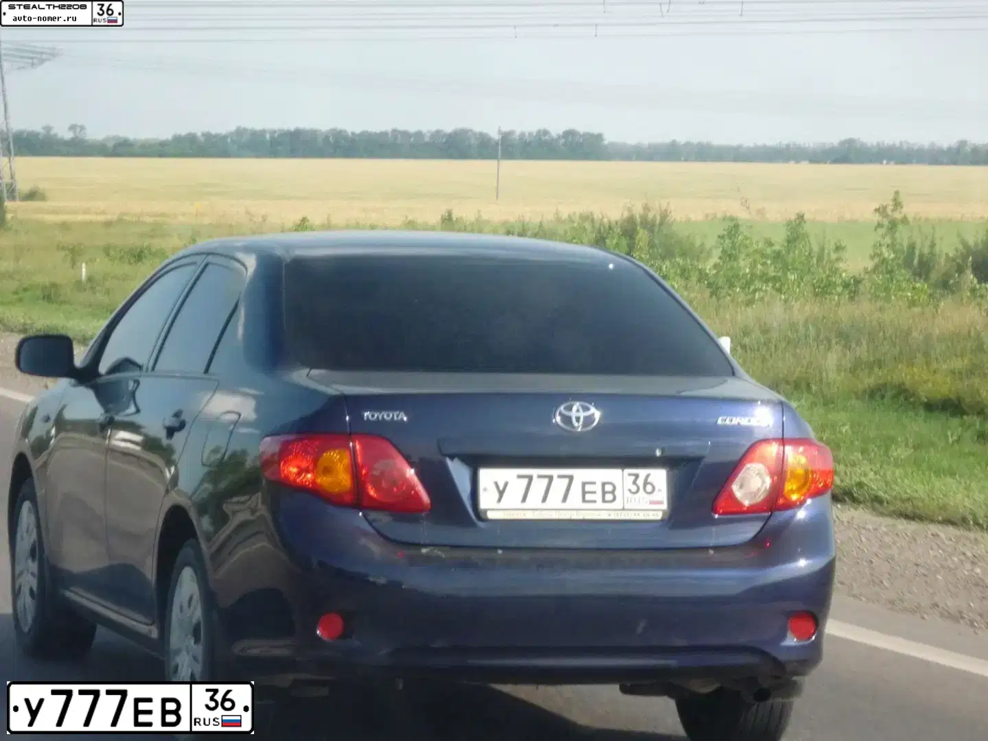 Фото автомобиля TOYOTA COROLLA, 2008 — госномер У777ЕВ36. Цвет: ТЕМНО-СИНИЙ
